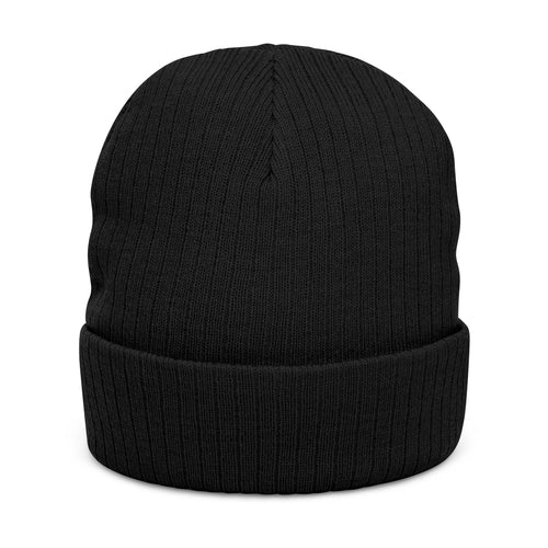 SADTV Logo — Embroidered Ribbed Knit Beanie